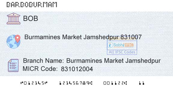 Bank Of Baroda Burmamines Market JamshedpurBranch 