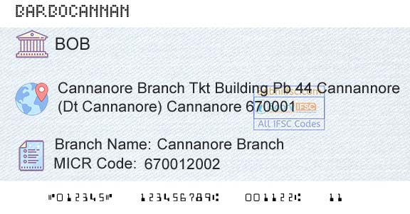 Bank Of Baroda Cannanore BranchBranch 