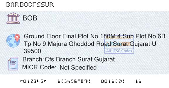 Bank Of Baroda Cfs Branch Surat GujaratBranch 