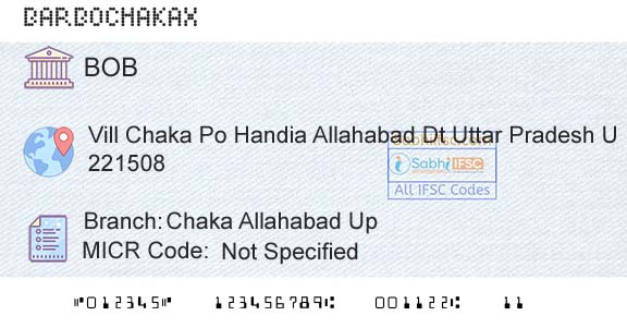 Bank Of Baroda Chaka Allahabad UpBranch 