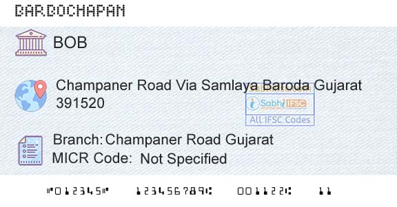 Bank Of Baroda Champaner Road GujaratBranch 