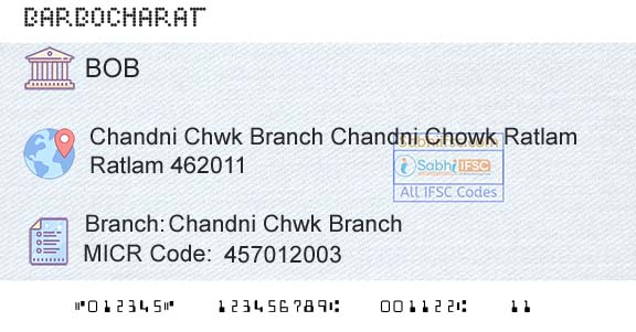 Bank Of Baroda Chandni Chwk BranchBranch 