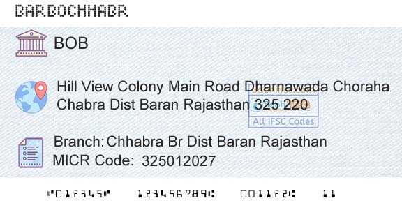 Bank Of Baroda Chhabra Br Dist Baran RajasthanBranch 