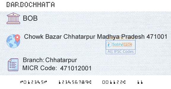 Bank Of Baroda ChhatarpurBranch 