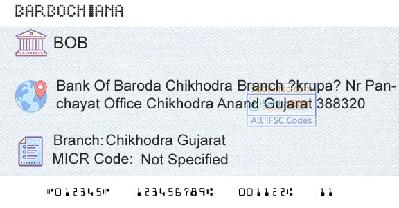 Bank Of Baroda Chikhodra GujaratBranch 