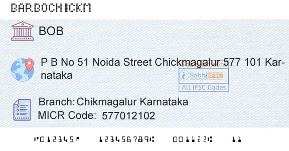 Bank Of Baroda Chikmagalur KarnatakaBranch 