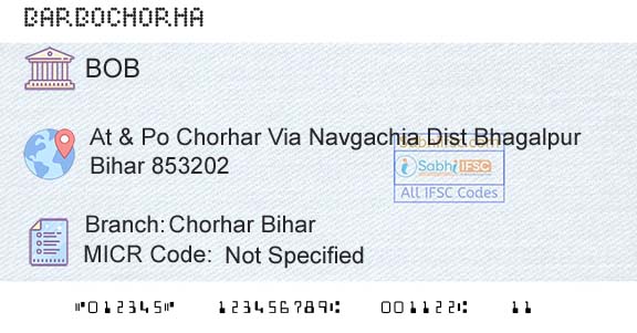Bank Of Baroda Chorhar BiharBranch 