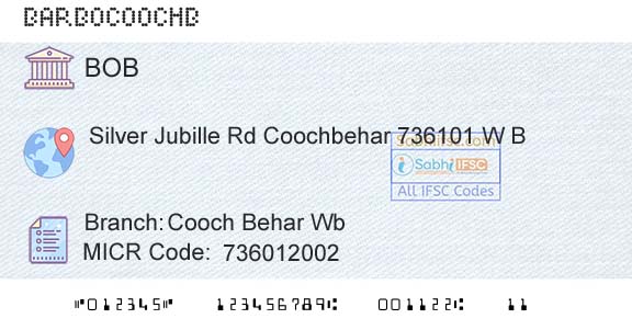 Bank Of Baroda Cooch Behar WbBranch 
