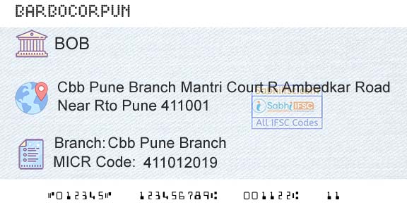 Bank Of Baroda Cbb Pune BranchBranch 
