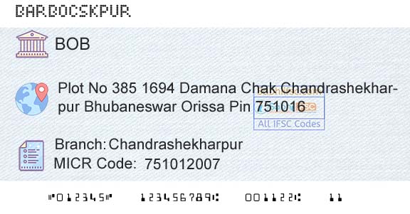 Bank Of Baroda ChandrashekharpurBranch 