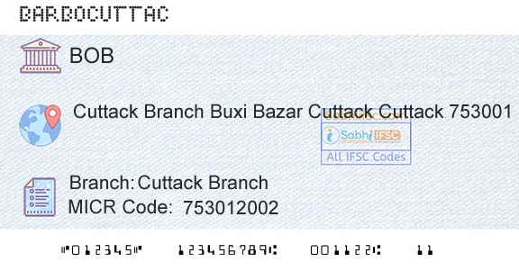 Bank Of Baroda Cuttack BranchBranch 