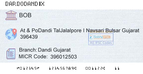 Bank Of Baroda Dandi GujaratBranch 