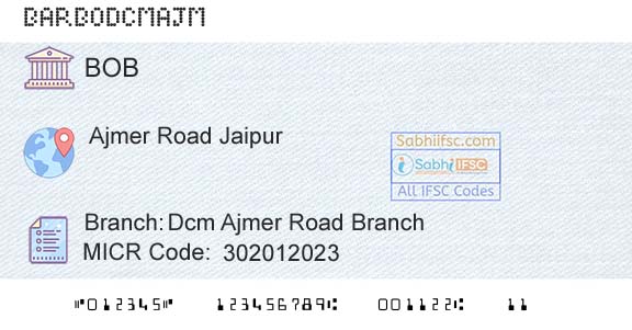 Bank Of Baroda Dcm Ajmer Road BranchBranch 