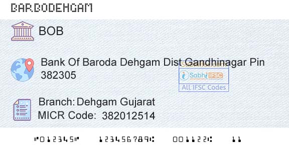 Bank Of Baroda Dehgam GujaratBranch 