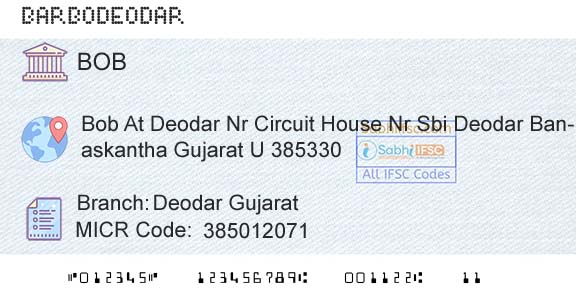 Bank Of Baroda Deodar GujaratBranch 