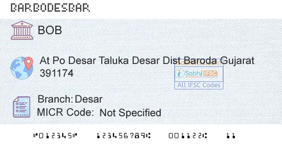 Bank Of Baroda DesarBranch 