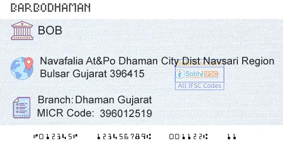 Bank Of Baroda Dhaman GujaratBranch 
