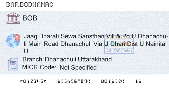 Bank Of Baroda Dhanachuli UttarakhandBranch 
