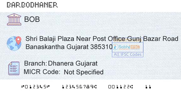 Bank Of Baroda Dhanera GujaratBranch 