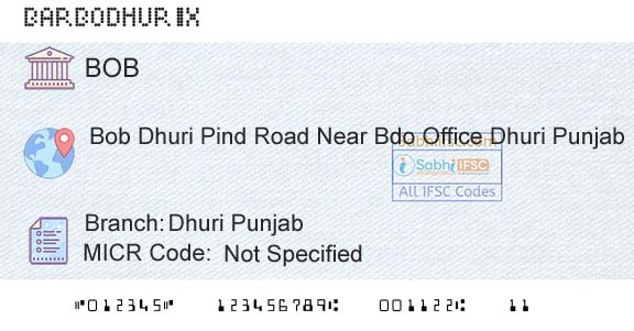 Bank Of Baroda Dhuri PunjabBranch 