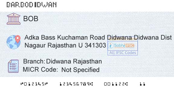 Bank Of Baroda Didwana RajasthanBranch 