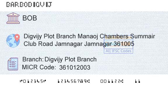 Bank Of Baroda Digvijy Plot BranchBranch