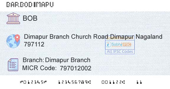 Bank Of Baroda Dimapur BranchBranch 