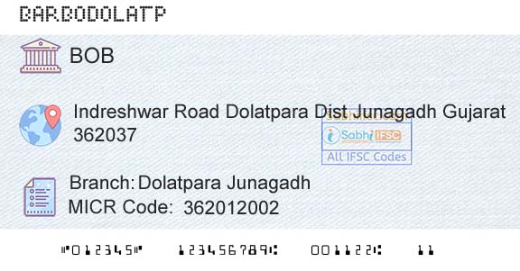 Bank Of Baroda Dolatpara JunagadhBranch 