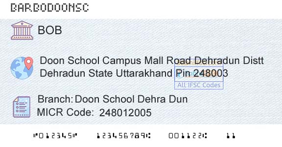 Bank Of Baroda Doon School Dehra DunBranch 