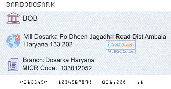 Bank Of Baroda Dosarka HaryanaBranch 