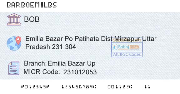 Bank Of Baroda Emilia Bazar UpBranch 