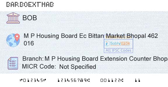 Bank Of Baroda M P Housing Board Extension Counter BhopalBranch 