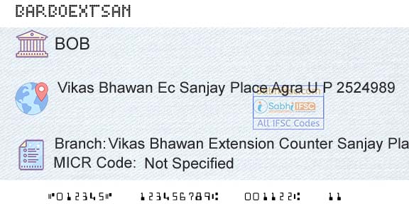 Bank Of Baroda Vikas Bhawan Extension Counter Sanjay Place Agra UBranch 