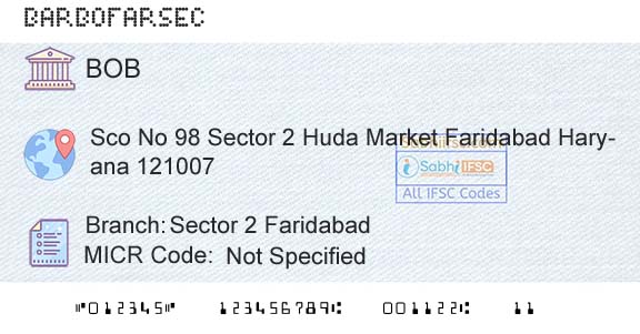 Bank Of Baroda Sector 2 FaridabadBranch 