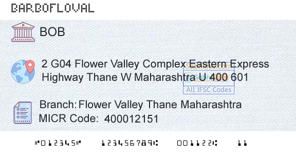 Bank Of Baroda Flower Valley Thane MaharashtraBranch 