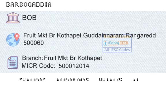 Bank Of Baroda Fruit Mkt Br KothapetBranch 
