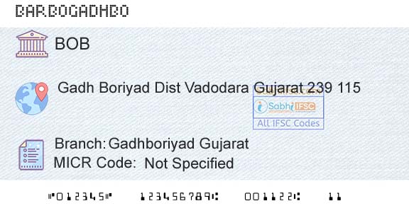 Bank Of Baroda Gadhboriyad GujaratBranch 