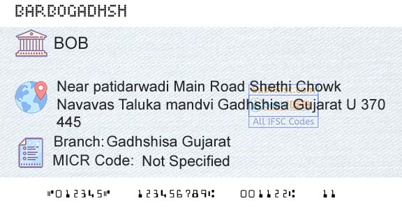 Bank Of Baroda Gadhshisa GujaratBranch 