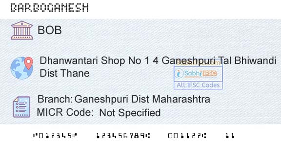 Bank Of Baroda Ganeshpuri Dist MaharashtraBranch 