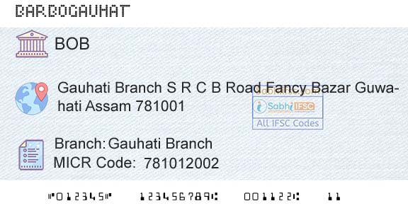 Bank Of Baroda Gauhati BranchBranch 