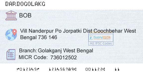 Bank Of Baroda Golakganj West BengalBranch 
