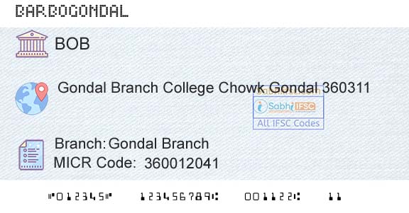 Bank Of Baroda Gondal BranchBranch 