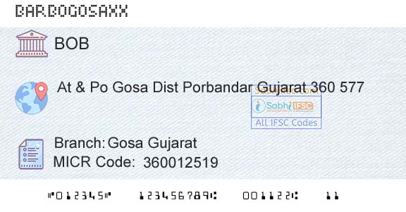 Bank Of Baroda Gosa GujaratBranch 