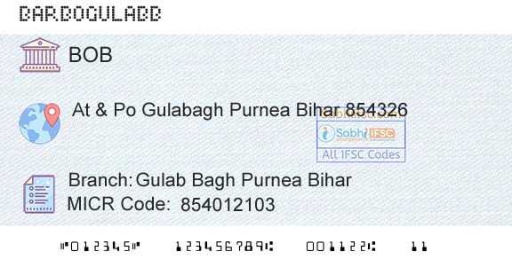 Bank Of Baroda Gulab Bagh Purnea BiharBranch 