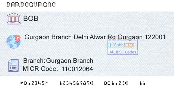 Bank Of Baroda Gurgaon BranchBranch 