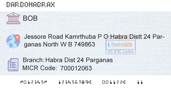 Bank Of Baroda Habra Dist 24 ParganasBranch 