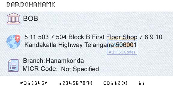 Bank Of Baroda HanamkondaBranch 