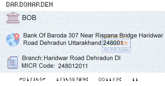 Bank Of Baroda Haridwar Road Dehradun DlBranch 