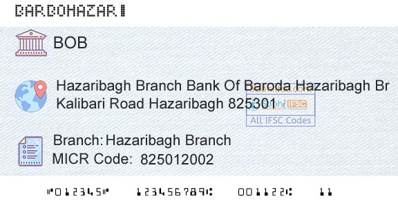 Bank Of Baroda Hazaribagh BranchBranch 