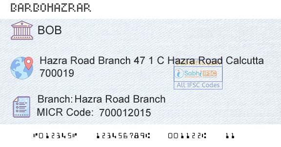 Bank Of Baroda Hazra Road BranchBranch 